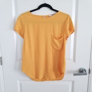 Forever21 | Yellow shortsleeve rayon blouse (S/P)